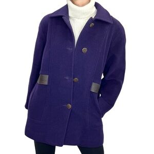 Vintage 80s London Fog 100% wool purple boxy oversized mid length overcoat 6